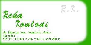 reka komlodi business card